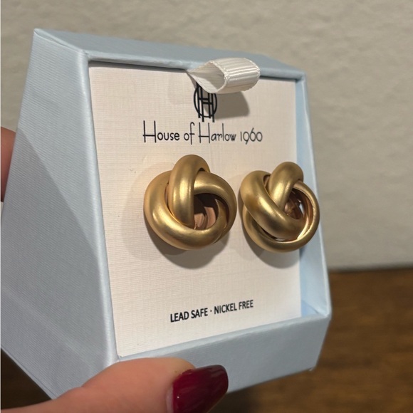 House of Harlow 1960 Knot Gold Tone Earrings - Picture 4 of 5
